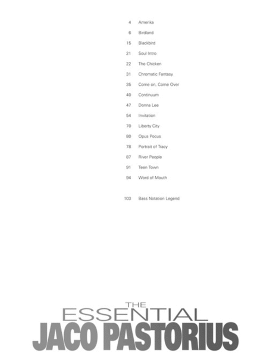 The Essential Jaco Pastorius Bass Guitar Tablature scores gallery preview page 2