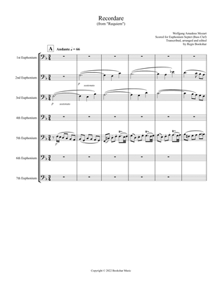 Recordare (from "Requiem") (F) (Euphonium Septet - Bass Clef)