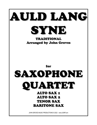Book cover for Auld Lang Syne - Saxophone Quartet