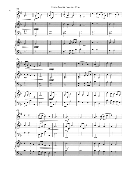 Dona Nobis Pacem, Trio for Bb Trumpet, Harp, Piano image number null