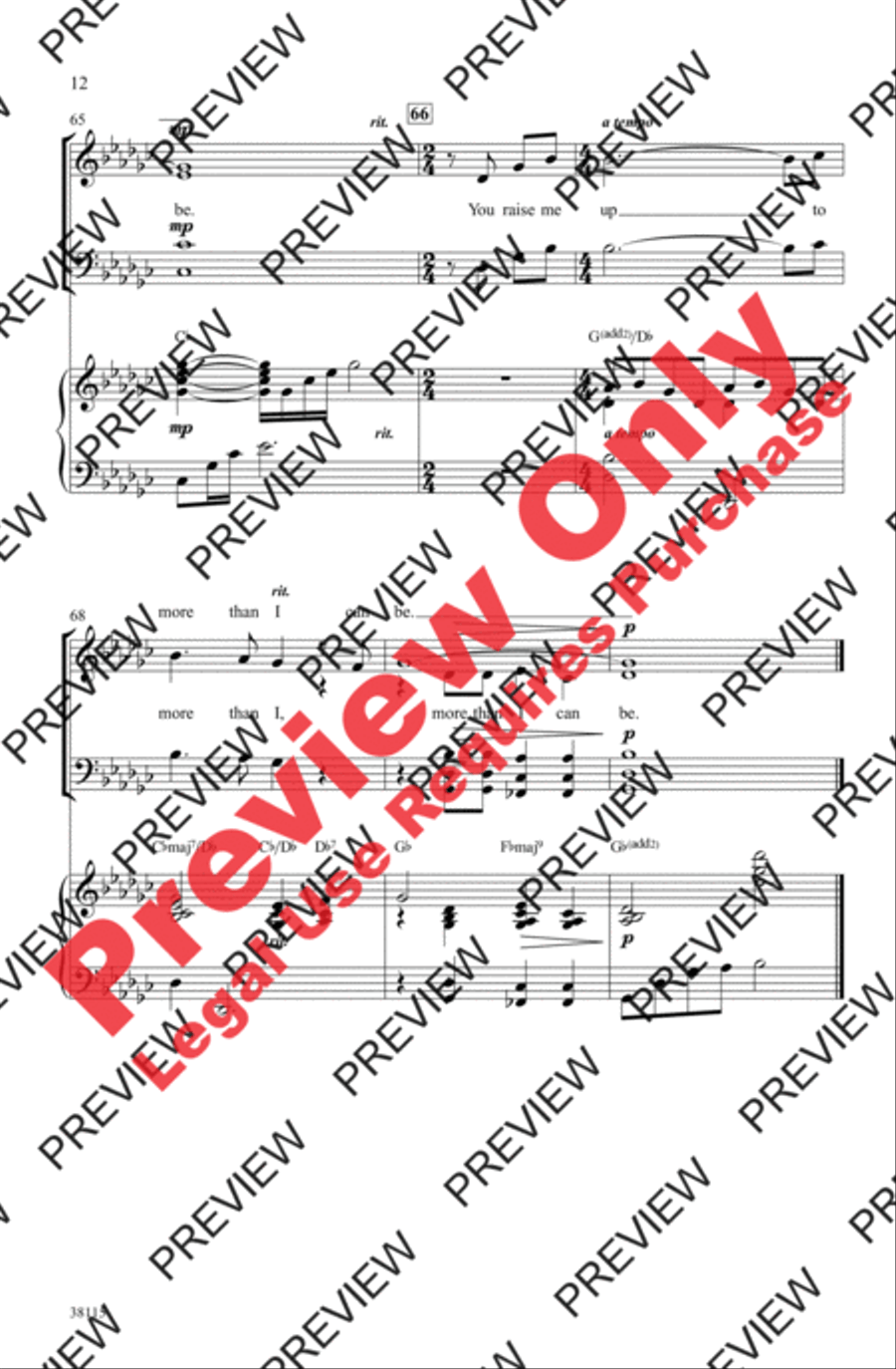 You Raise Me Up 4-Part scores gallery preview page 12