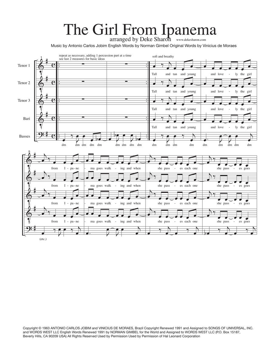 The Girl From Ipanema (Garota De Ipanema) TB scores gallery preview page 1