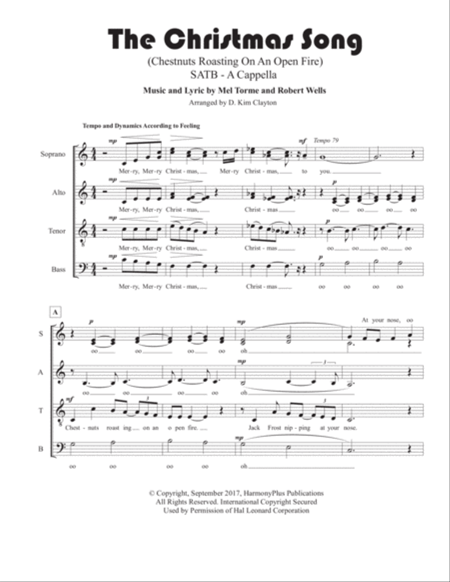 The Christmas Song (Chestnuts Roasting On An Open Fire) 4-Part scores gallery preview page 2