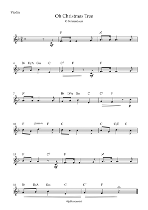 Oh Christmas Tree (O Tennenbaun) - Violin and chords