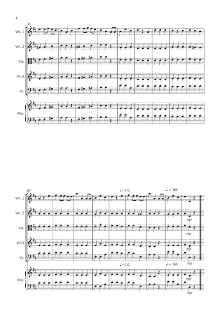 We wish you a Merry Christmas for String Quartet String Quartet scores gallery preview page 4