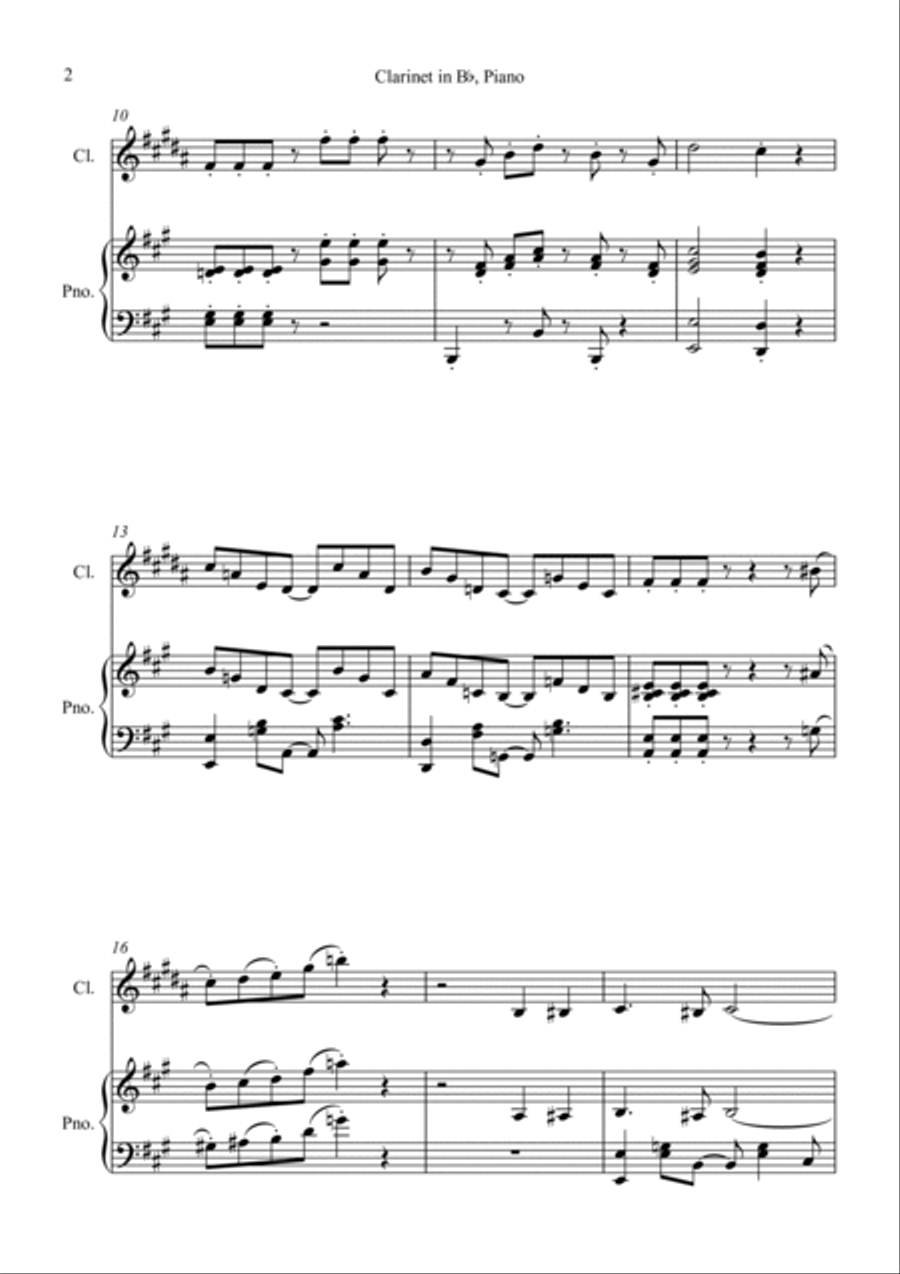 Mii Channel Theme B-Flat Clarinet scores gallery preview page 2