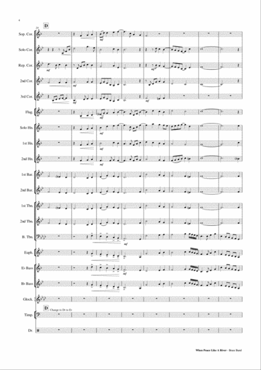 When Peace Like A River (It Is Well With My Soul) - Brass Band Brass Band scores gallery preview page 5