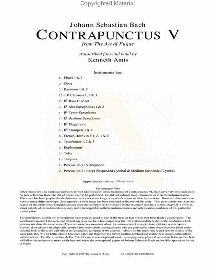Contrapunctus 5 - STUDY SCORE ONLY image number null