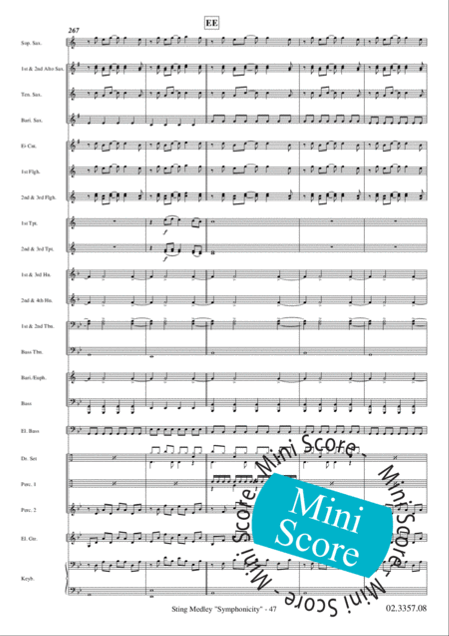 Sting Medley Sting Medley Fanfare Band scores gallery preview page 51