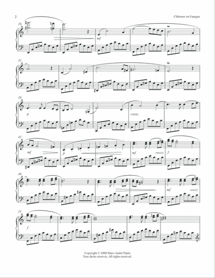 Spanish Castles / Chateaux en Espagne Piano Solo scores gallery preview page 3
