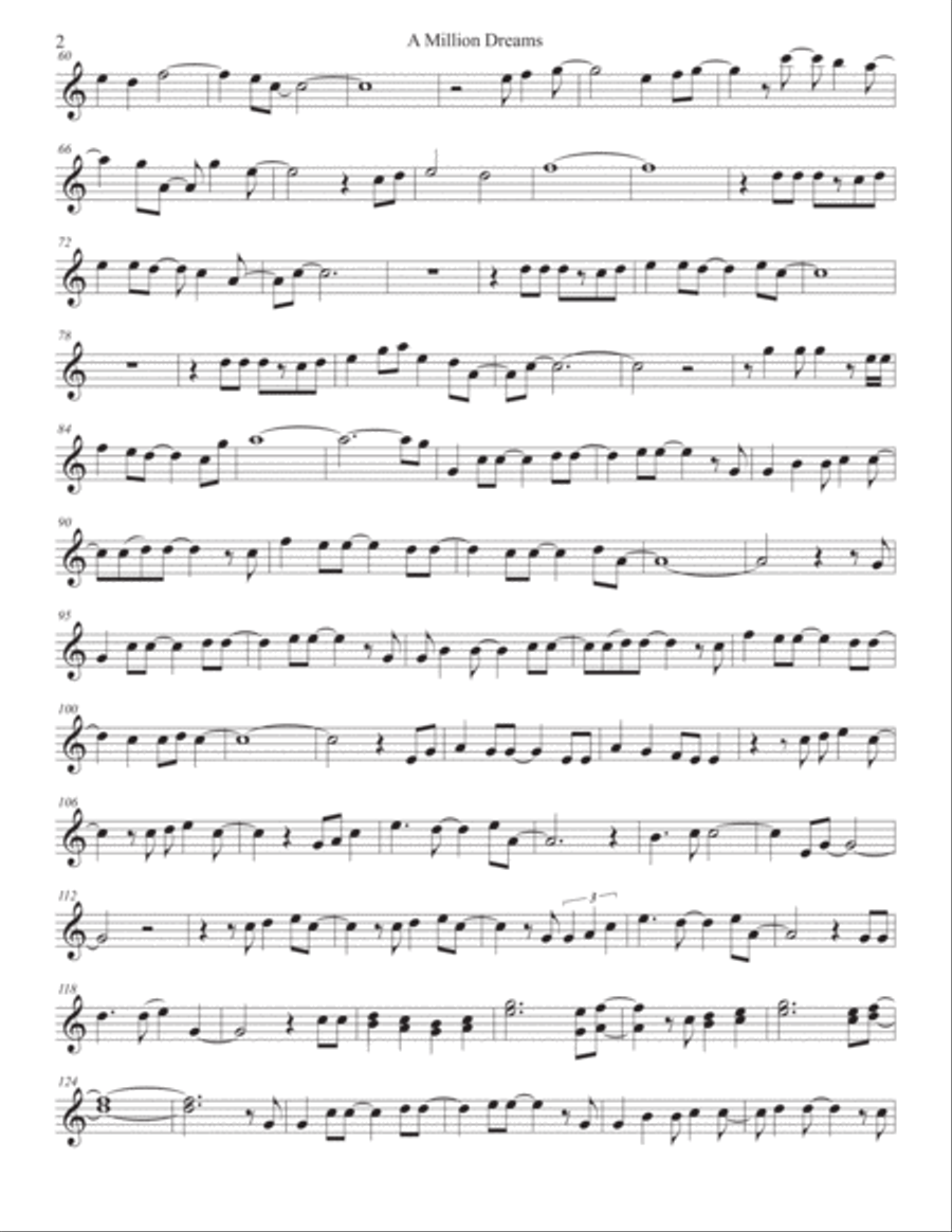 A Million Dreams Soprano Saxophone scores gallery preview page 2