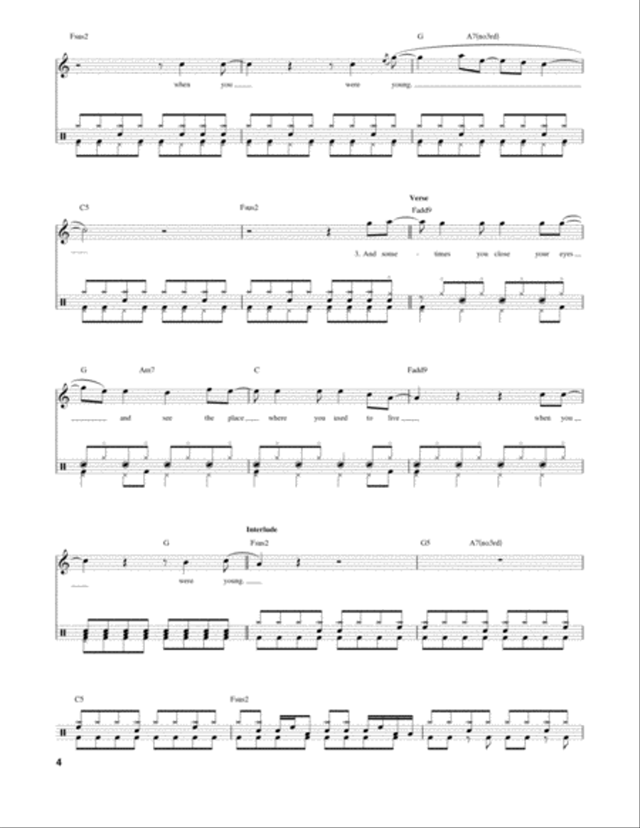 When You Were Young Drum Set scores gallery preview page 4