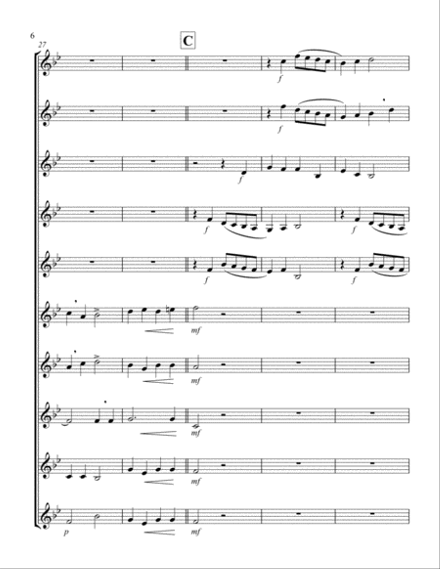 Hodie Christus Natus Est (2 Violin Quintets) Violin scores gallery preview page 6