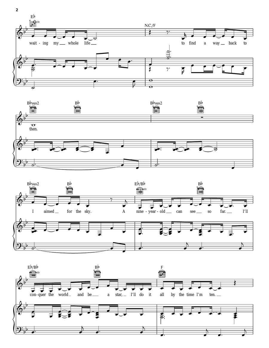 A Way Back To Then Piano, Vocal, Guitar scores gallery preview page 2
