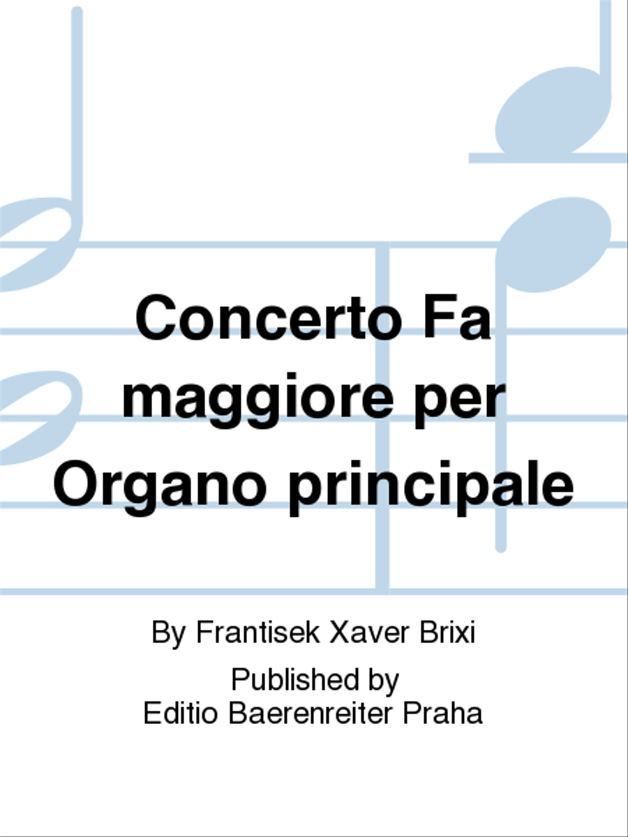 Concerto Fa maggiore per Organo principale