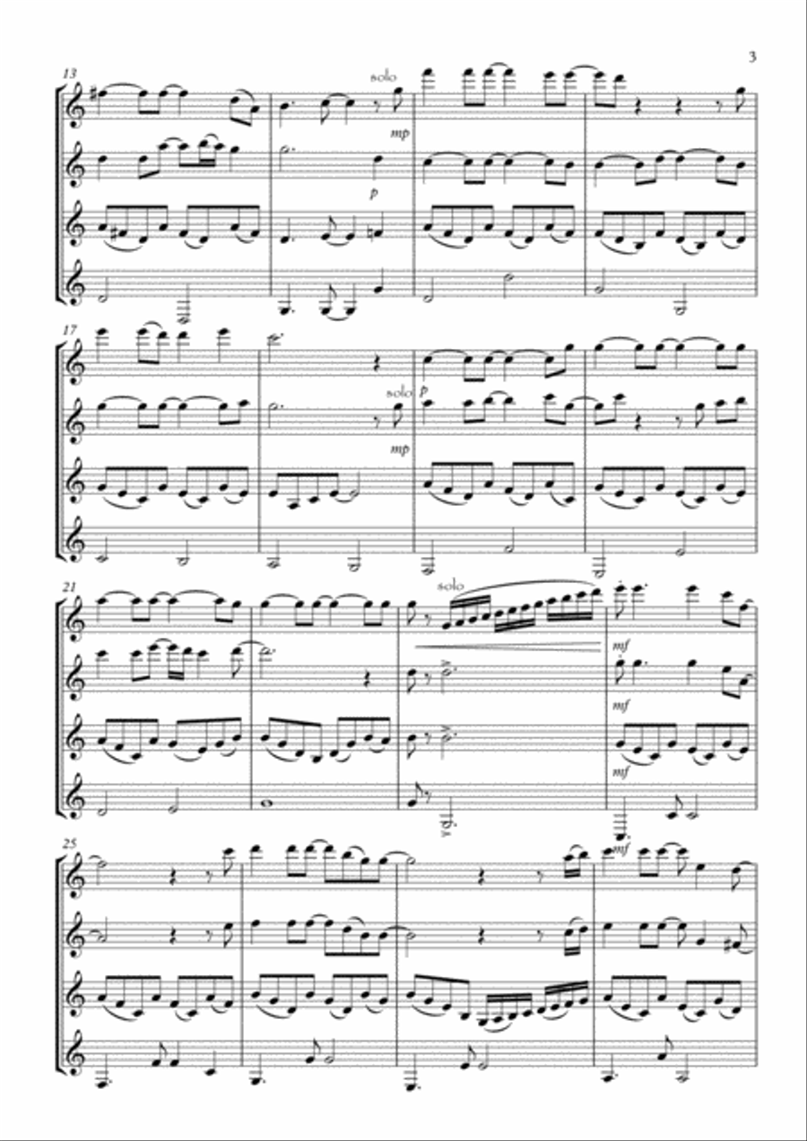 Sometimes When We Touch Clarinet Quartet scores gallery preview page 3