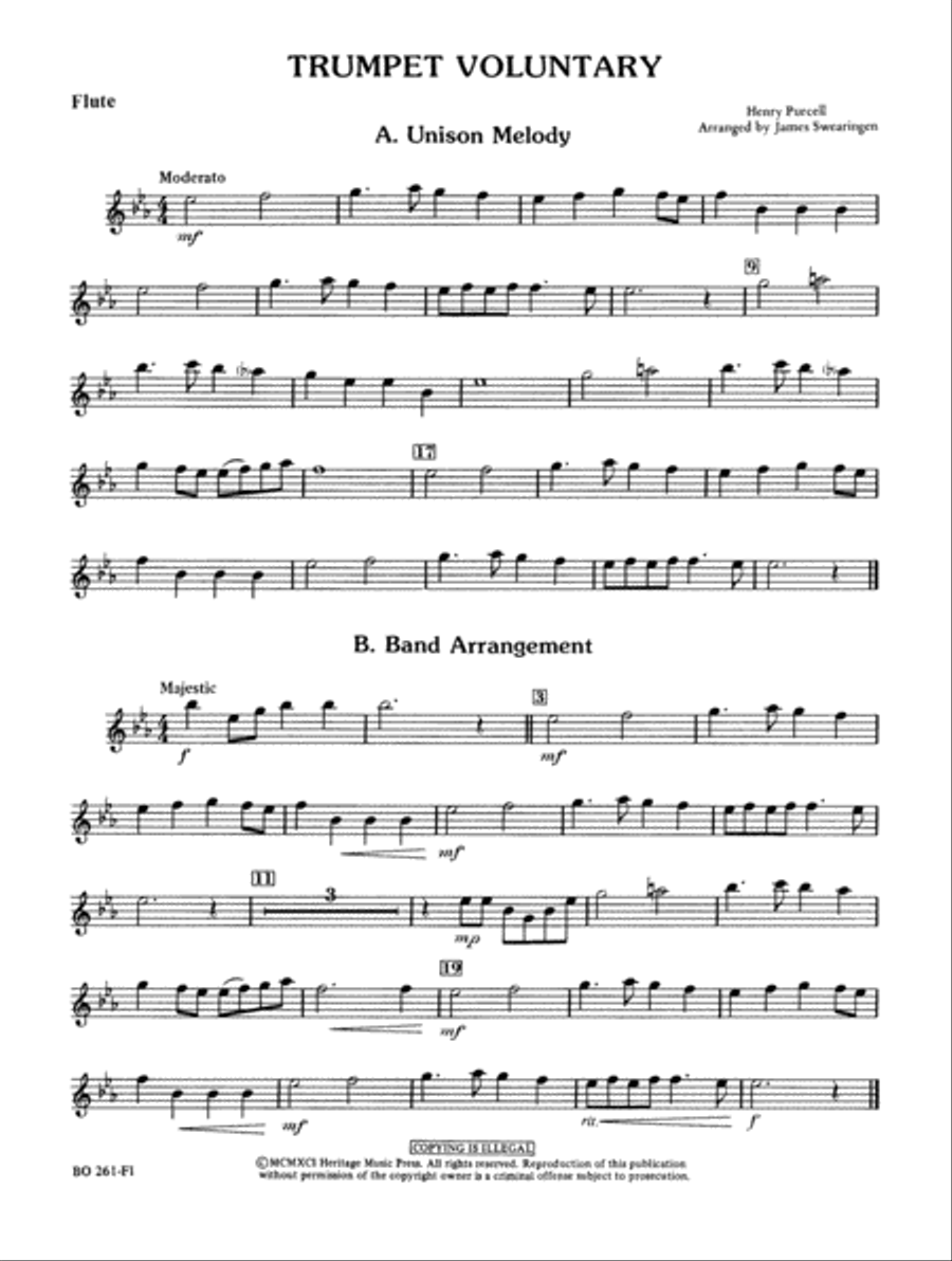 Trumpet Voluntary Concert Band scores gallery preview page 6
