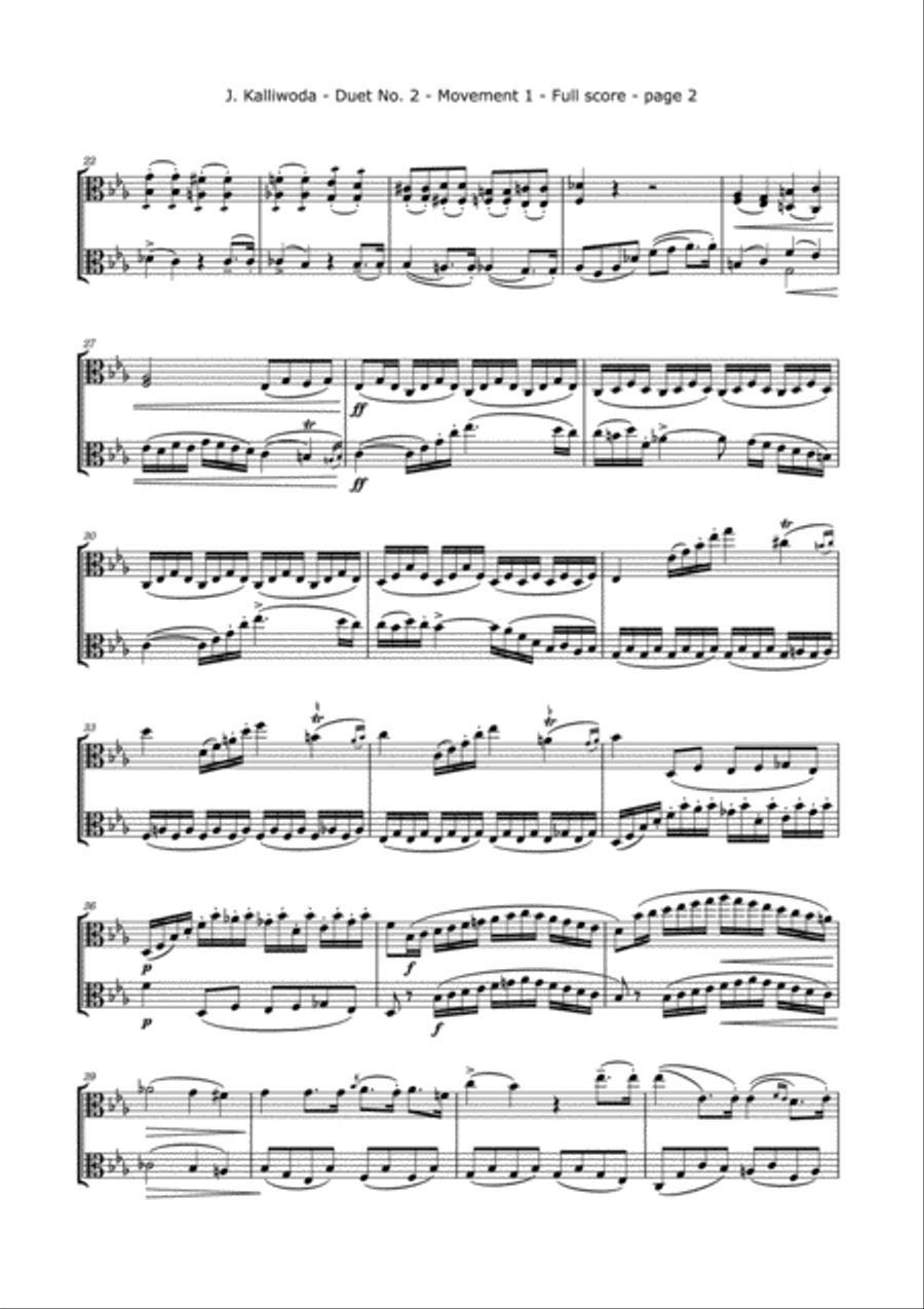 Kalliwoda, J. - Duet No.2, (All Mvts.) Op. 70 for Two Violas String Duet scores gallery preview page 3