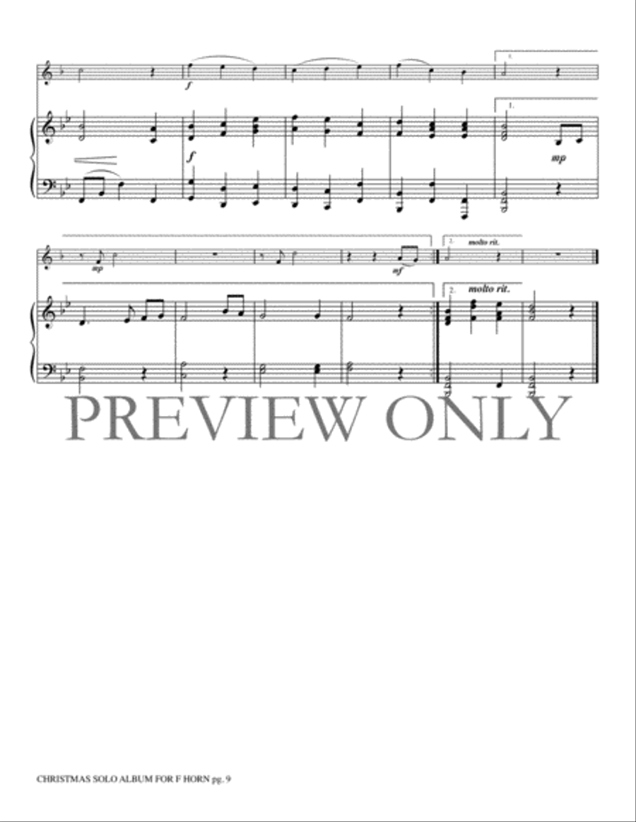 Christmas Solo Album for F Horn Horn scores gallery preview page 10