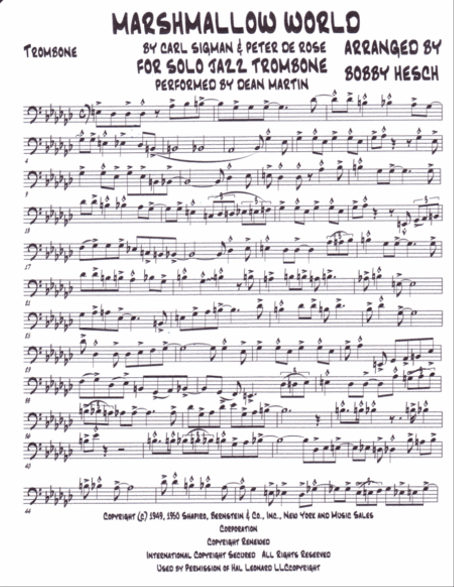 A Marshmallow World Trombone Solo scores gallery preview page 2