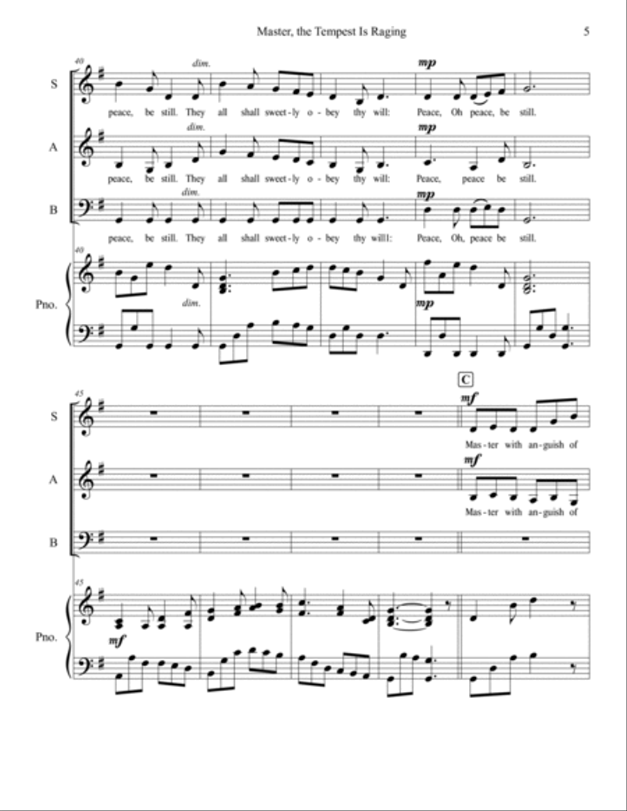 Master, the Tempest is Raging! 3-Part scores gallery preview page 5