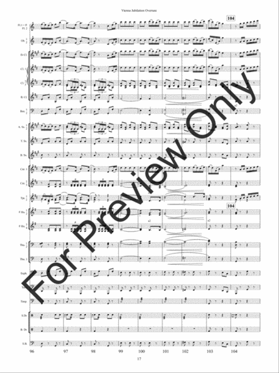 Vienna Jubilation Overture (Score) Concert Band scores gallery preview page 20