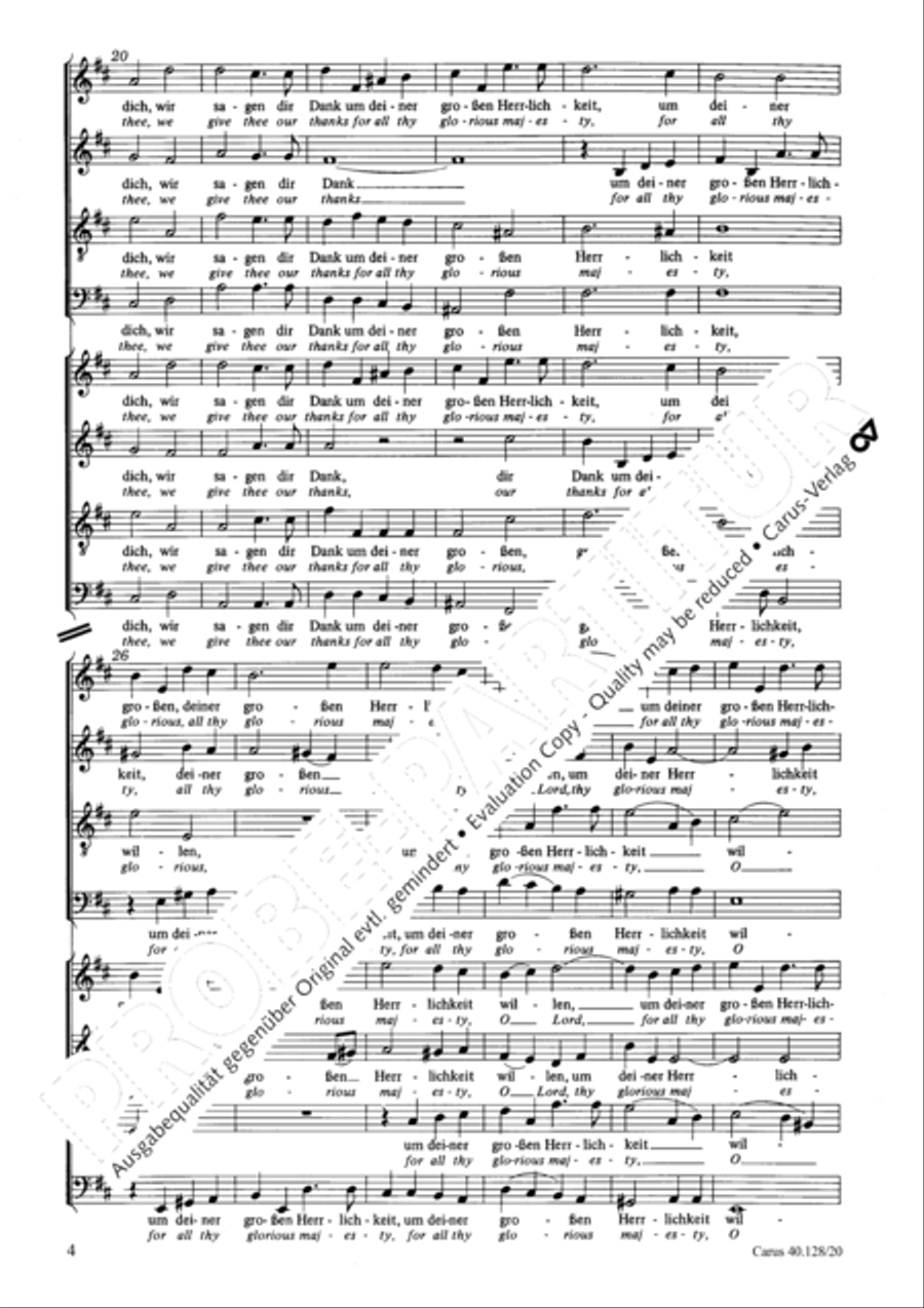 Glory to god in the highest (Ehre sei Gott in der Hohe) 4-Part scores gallery preview page 5