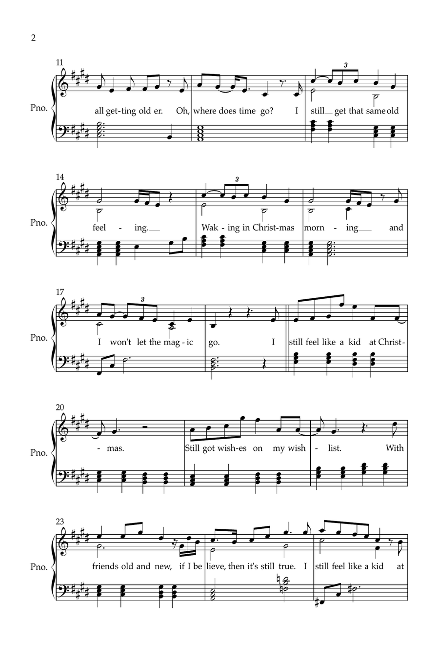 Kid At Christmas Piano, Vocal scores gallery preview page 2