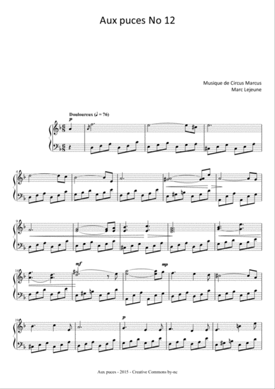 Aux puces No 12 Piano Solo scores gallery preview page 1