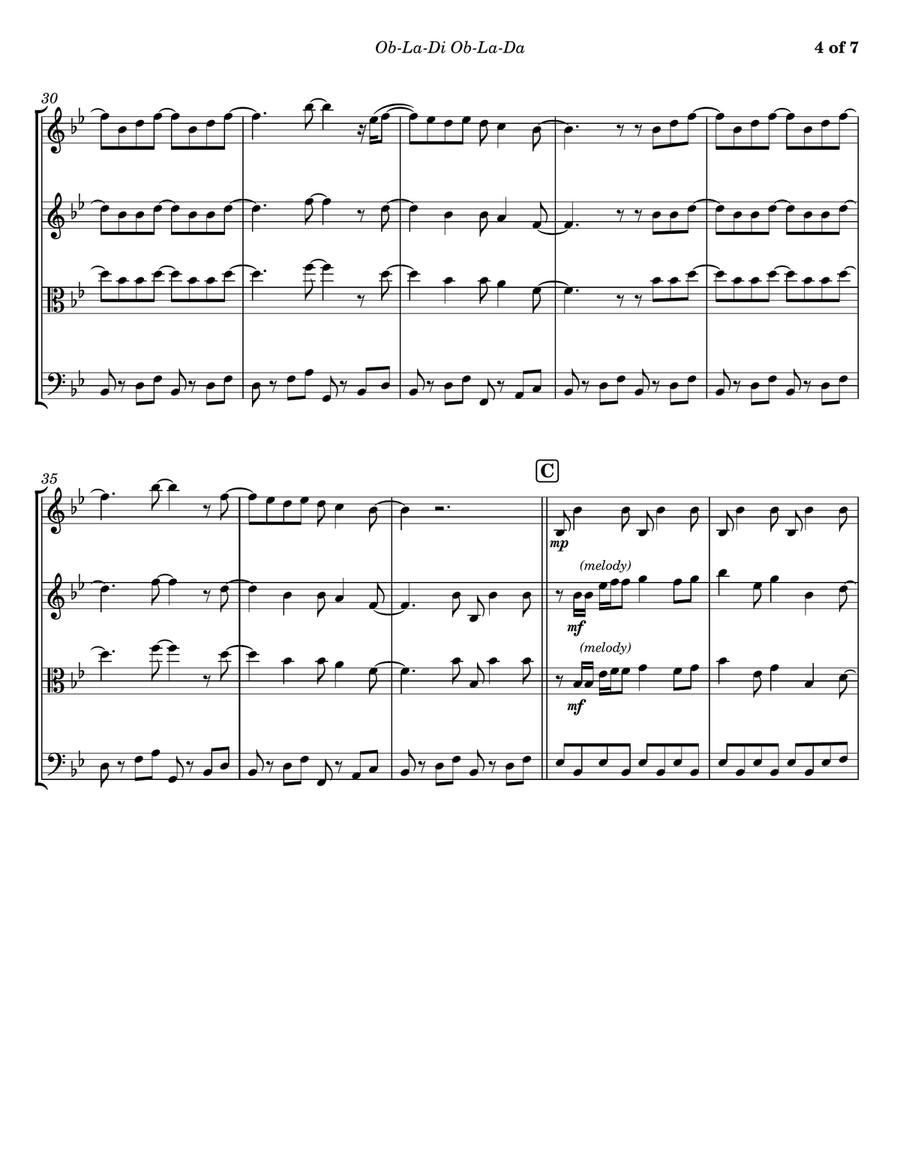 Ob-la-di, Ob-la-da String Trio scores gallery preview page 4
