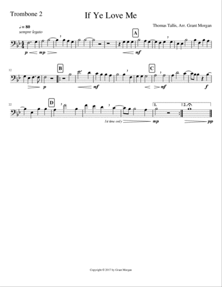 If Ye Love Me - Trombone Quartet Trombone Quartet scores gallery preview page 4