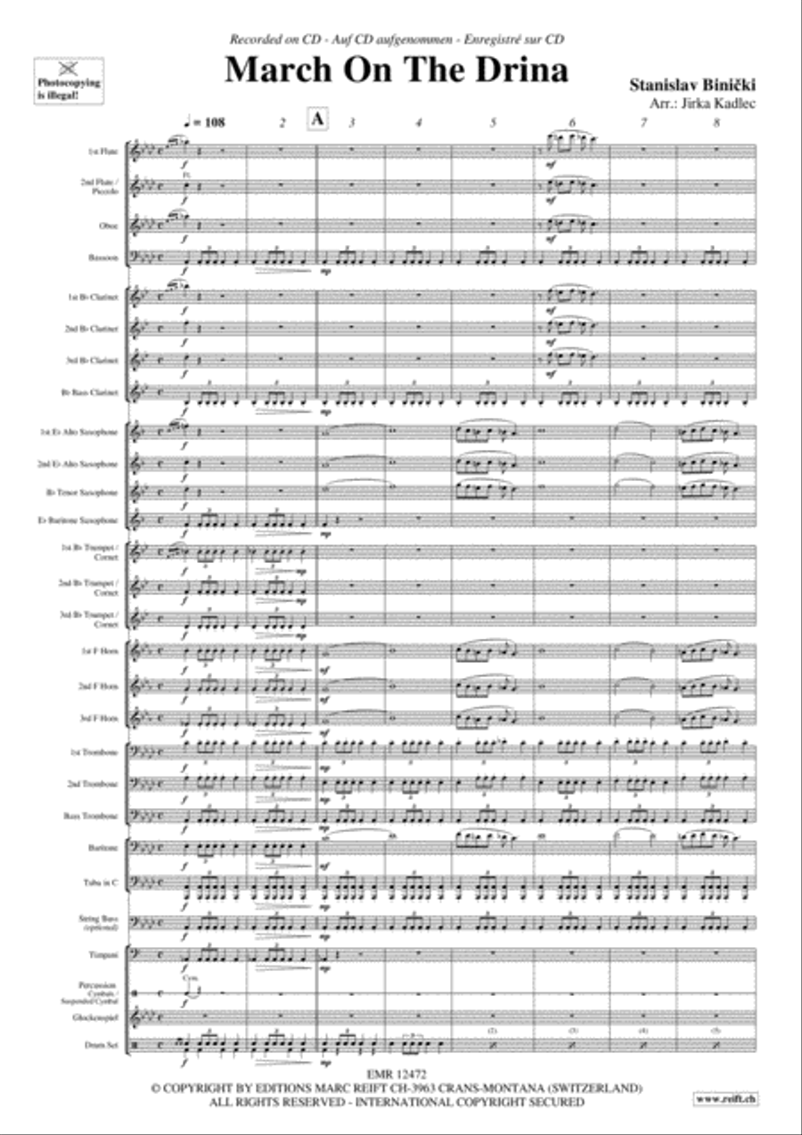 March On The Drina Concert Band scores gallery preview page 3