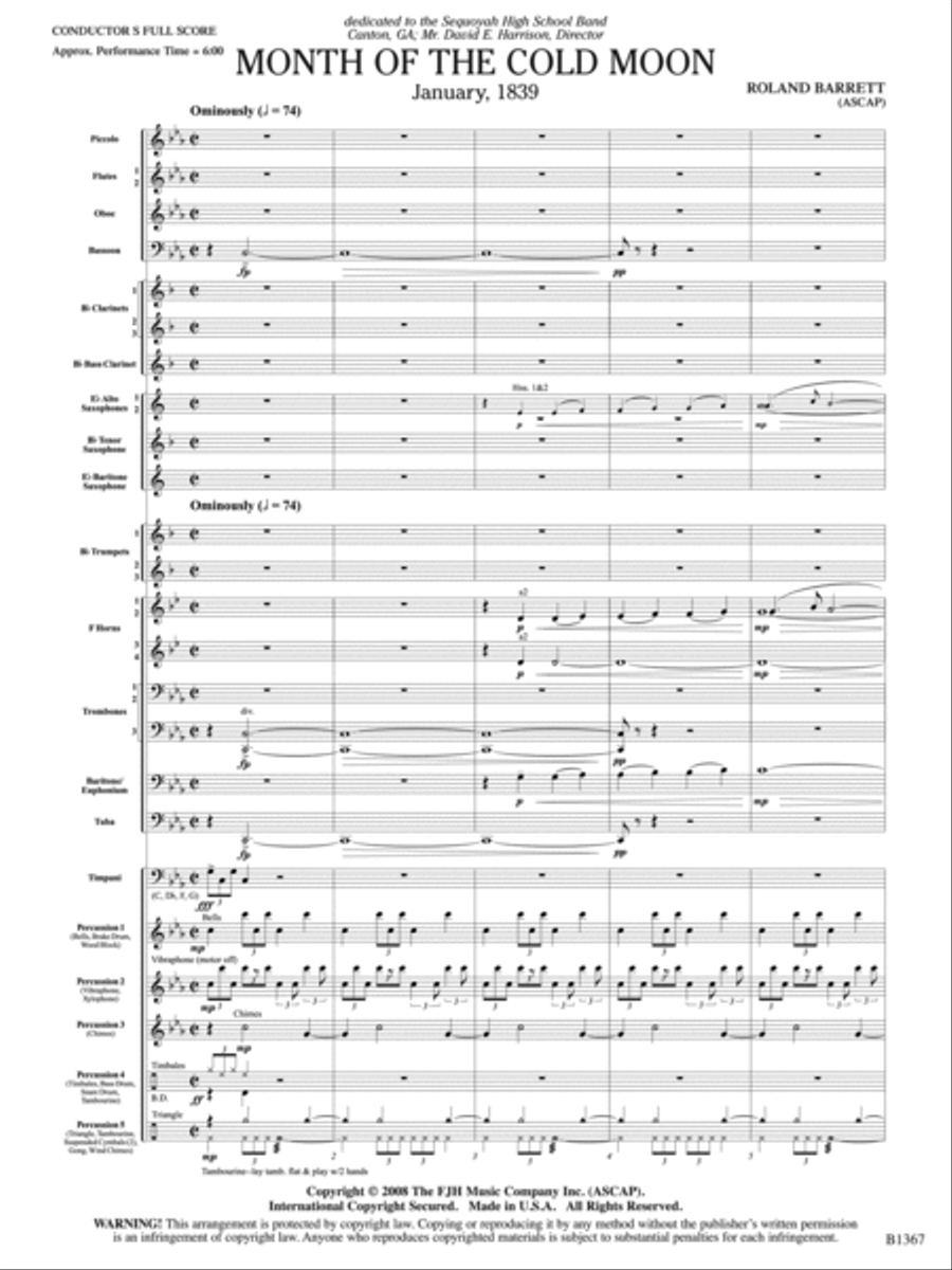 Month of the Cold Moon: Score Concert Band scores gallery preview page 3