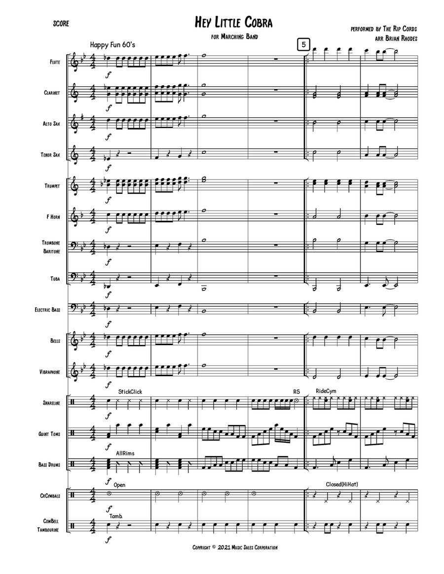 Hey Little Cobra Marching Band scores gallery preview page 2