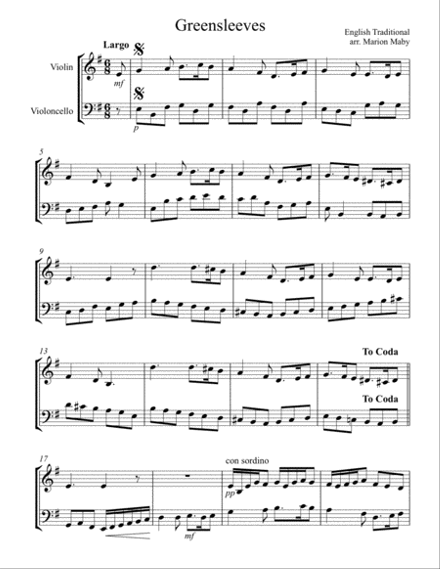 4 Christmas duets for Violin & Cello, Bk. 1 String Duet scores gallery preview page 2