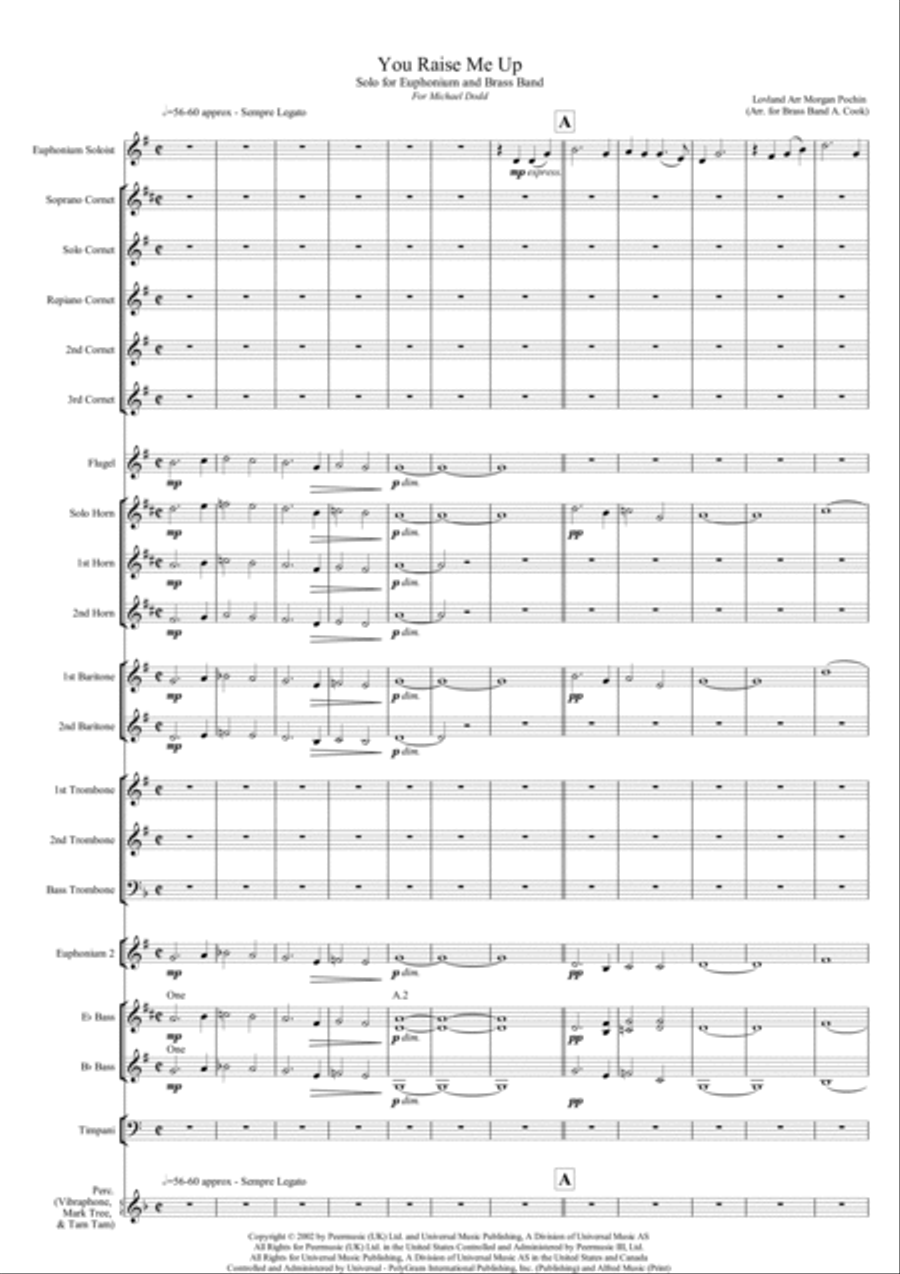 You Raise Me Up You Raise Me Up Brass Band scores gallery preview page 1