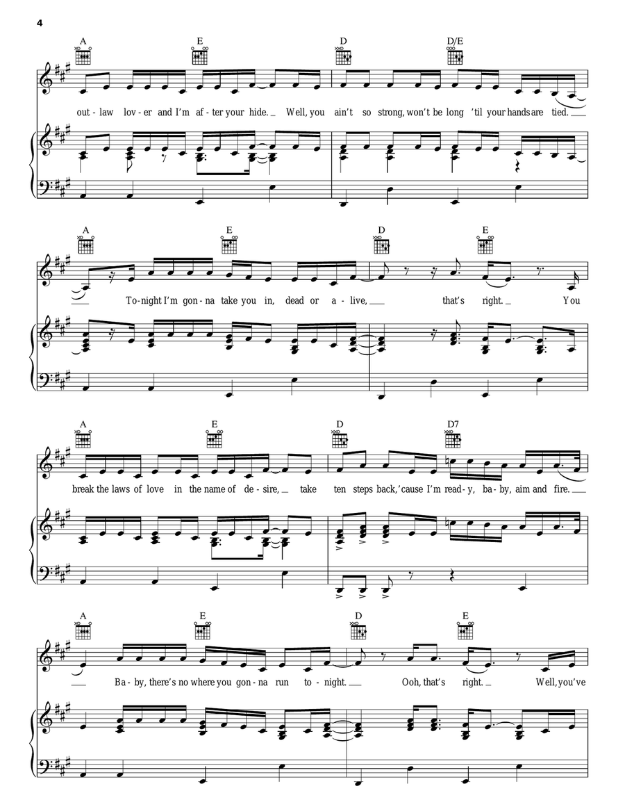 Just Like Jesse James Piano, Vocal, Guitar scores gallery preview page 4