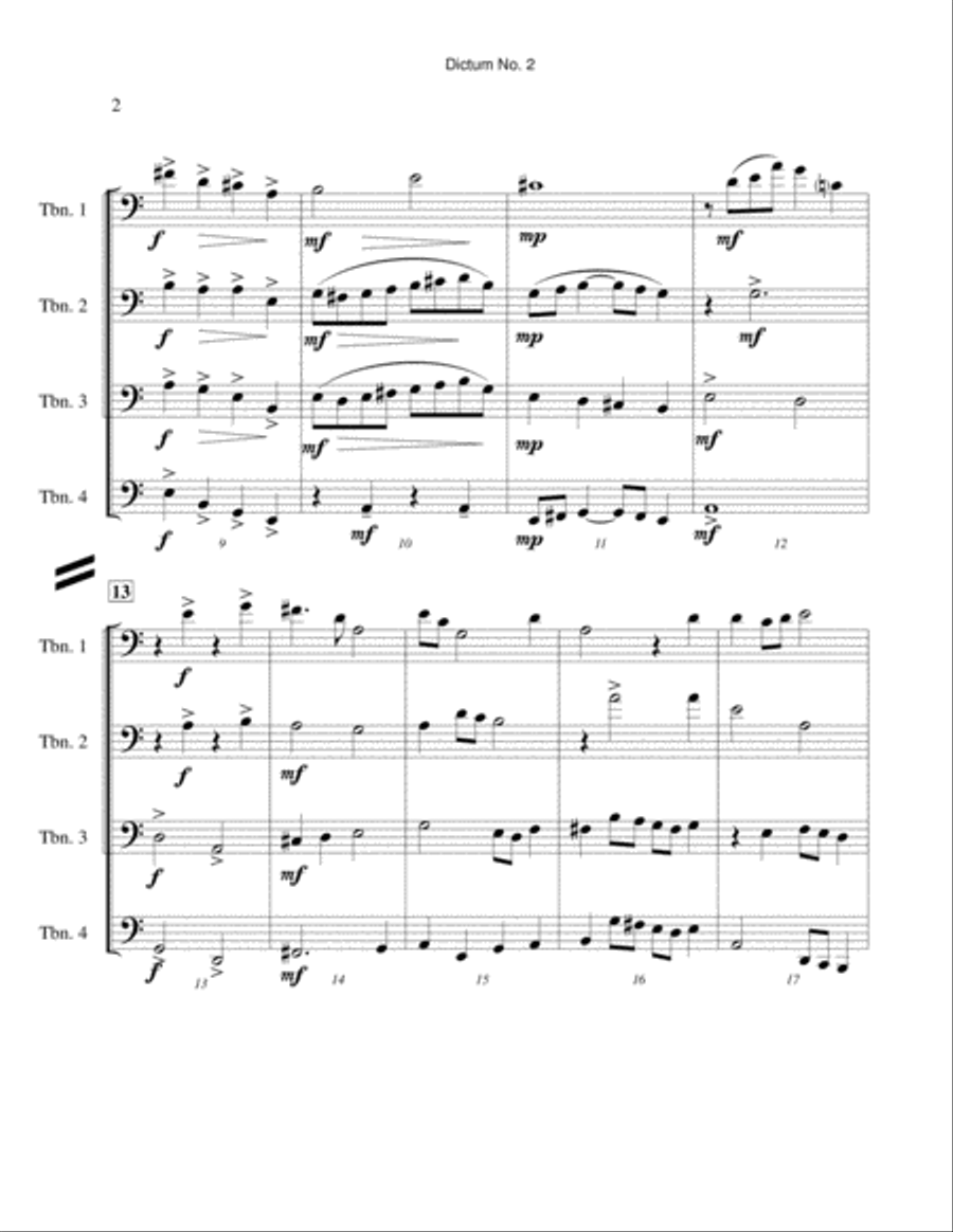Dictum No. 2 Dictum No. 2 Brass Ensemble scores gallery preview page 2