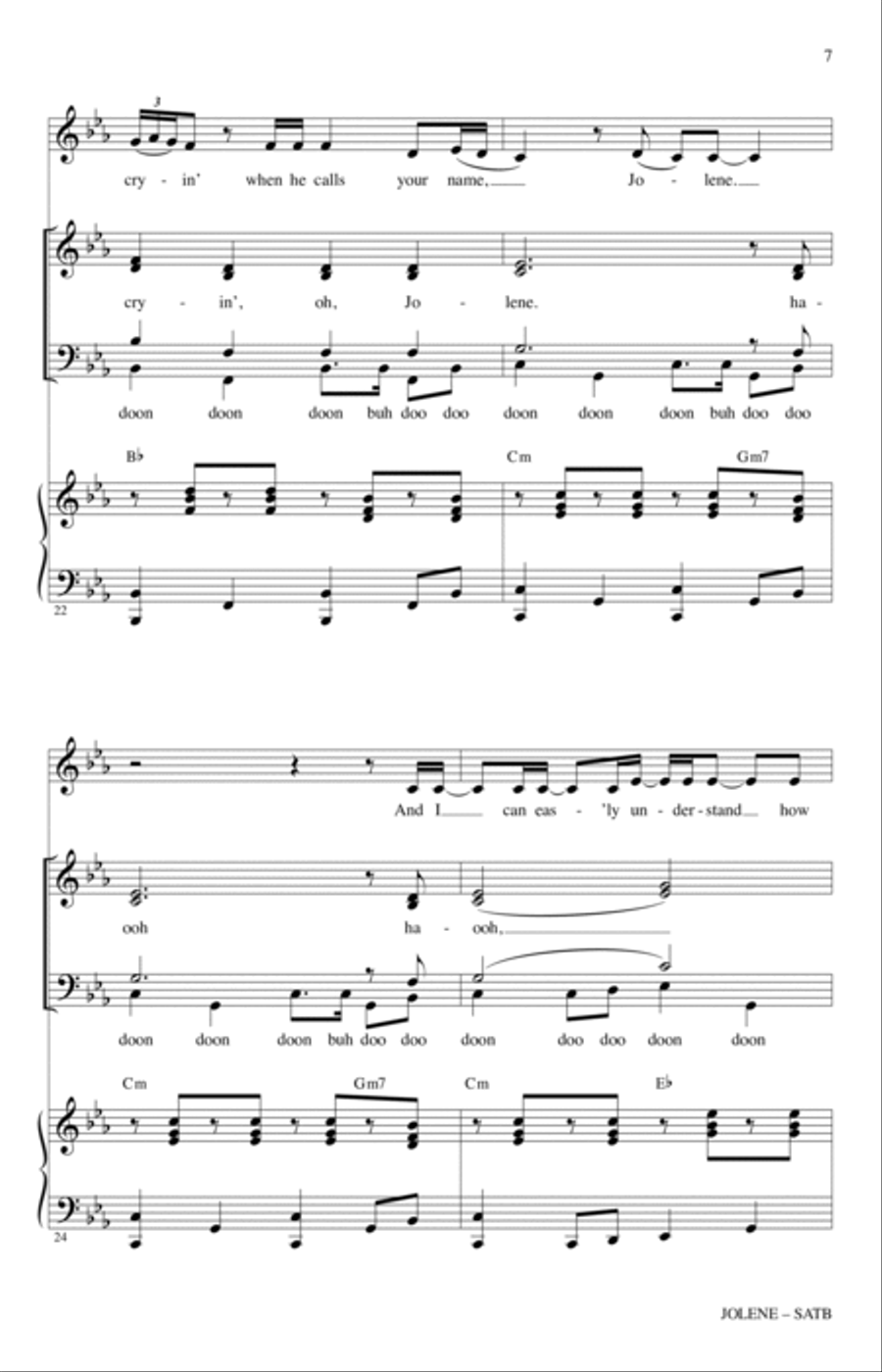 Jolene (feat. Dolly Parton) (arr. Mark Brymer) 4-Part scores gallery preview page 6