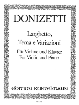 Book cover for Larghetto, theme and variations