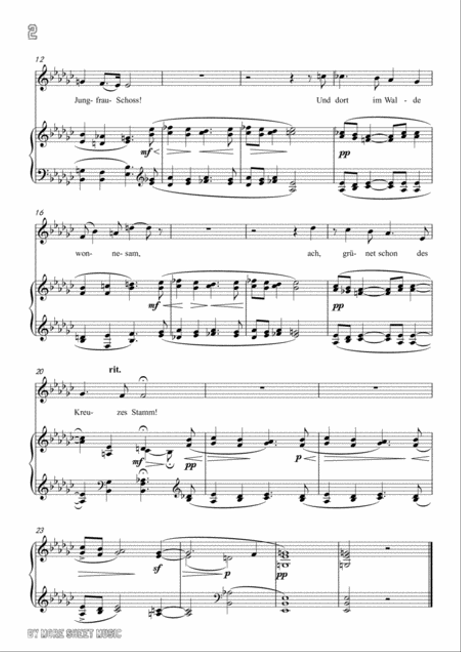 Wolf-Auf ein altes Bild in G flat Major,for Voice and Piano Voice Solo scores gallery preview page 4
