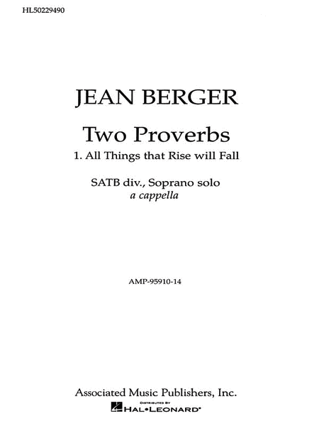 All Things That Rise Will Fall From '2 Proverbs'