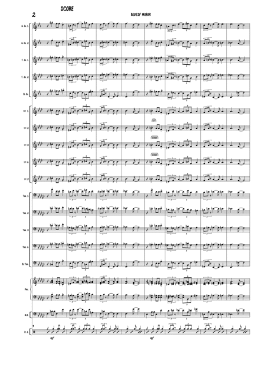 Bluesy Minor Bluesy Minor Jazz Ensemble scores gallery preview page 2