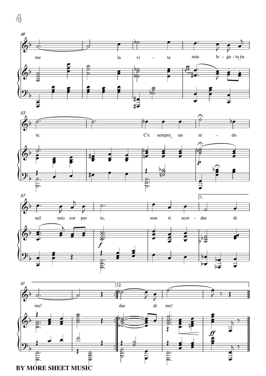 De Curtis-Non ti scordar di me in f minor Voice Solo scores gallery preview page 6