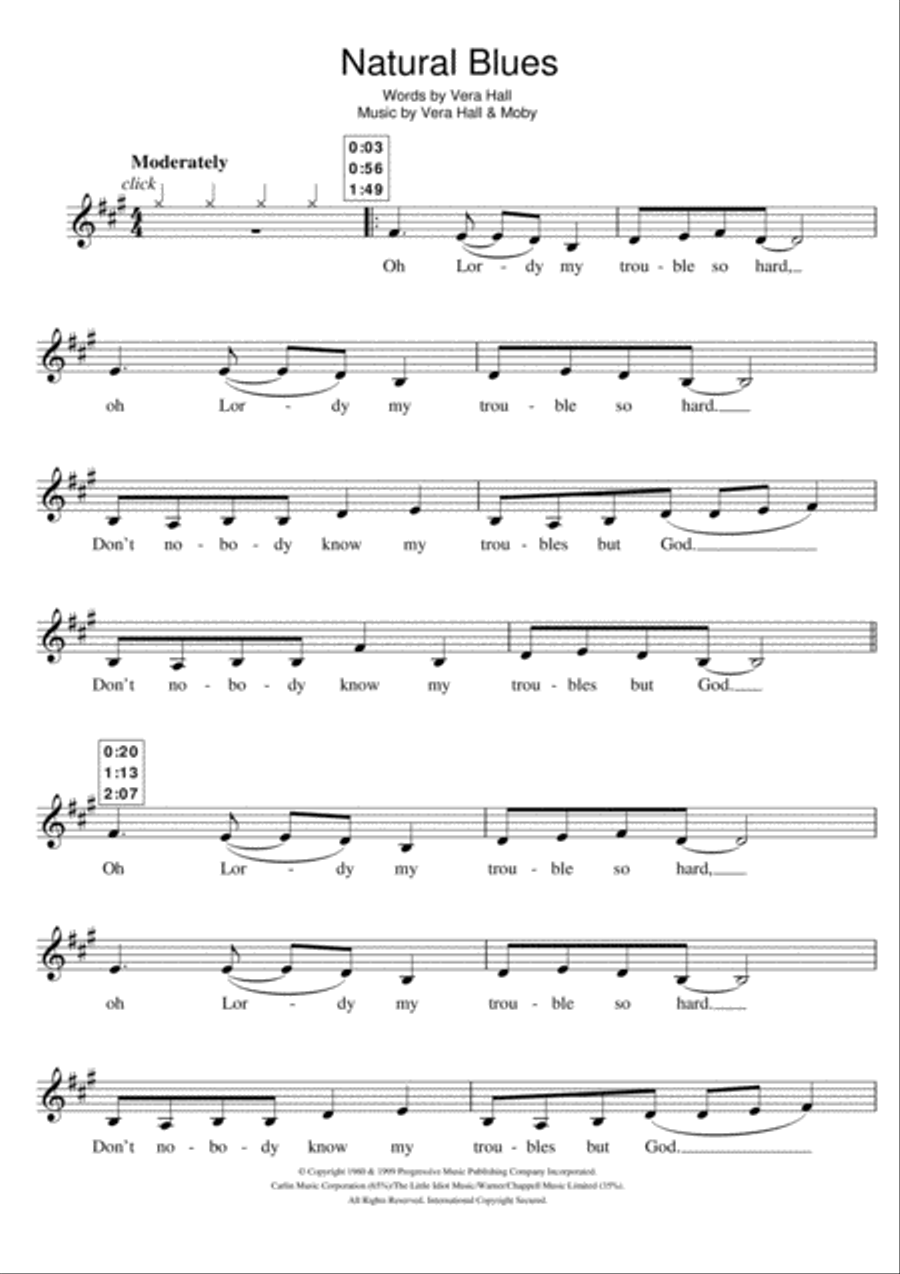 Natural Blues Natural Blues Clarinet Solo scores gallery preview page 1