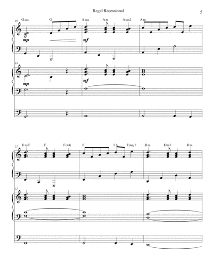 Regal Recessional - Piano & Organ Regal Recessional - Piano & Organ Piano scores gallery preview page 5