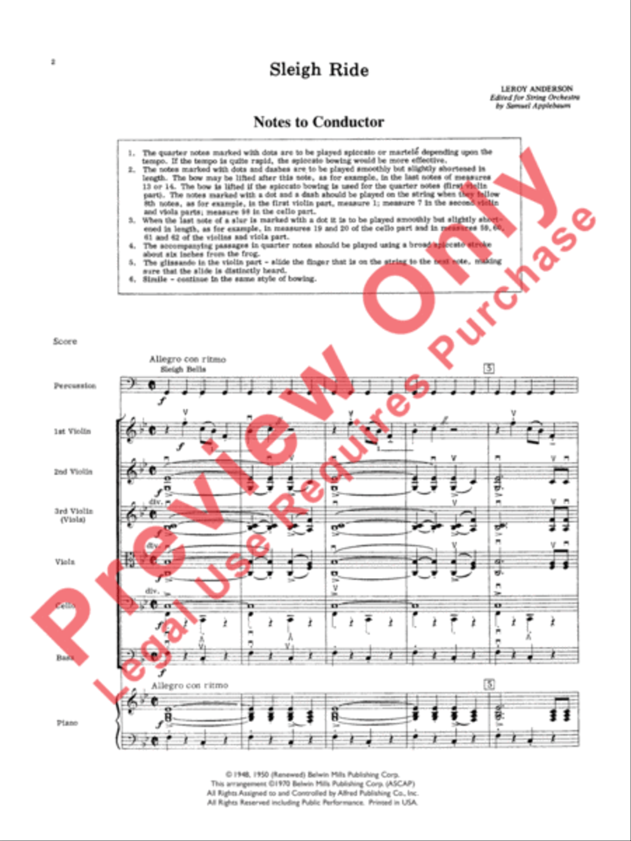 Sleigh Ride Sleigh Ride String Orchestra scores gallery preview page 3