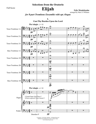 Elijah - selections for 8-part Trombone Ensemble and optional Organ