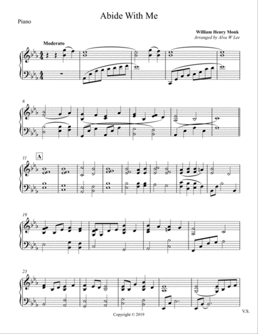 Abide With Me Hymn Piano Piano Trio scores gallery preview page 1
