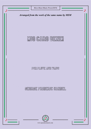 Book cover for Handel-Mio caro bene!,for Flute and Piano